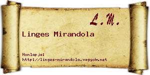 Linges Mirandola névjegykártya
